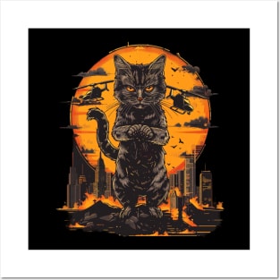 Catzilla Cat Roaring Kitty Posters and Art